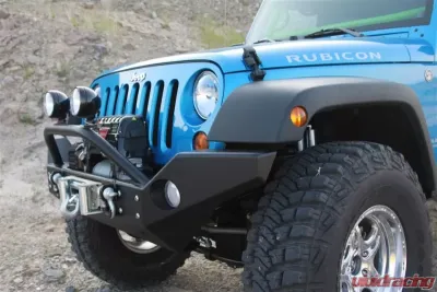 Rockhard 4x4 Aluminum Patriot Series Full Width Front Bumper w/Lowered Winch Plate Jeep Wrangler JK 2007-2018 - RH-5045