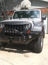 Rockhard 4x4 Patriot Series Full Width Front Bumper w/Receiver & Lowered Winch Plate Jeep Wrangler JK 2007-2018                                     - RH-5009 - Image 3