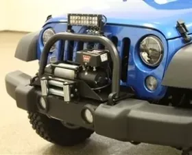 Rockhard 4x4 RH-5010 Winch Mounting Plate Shorty Grille Guard & Light Mount Hoop Jeep Wrangler JK 2/4-Door 2007-2018