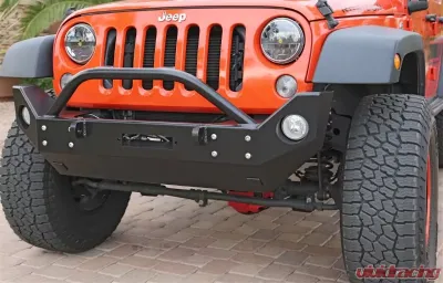 Rockhard 4x4 Patriot Series Mid-Width Front Bumper w/Lowered Winch Plate Jeep Wrangler JK 2007-2018 - RH-5022