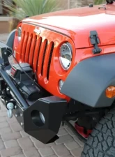 Rockhard 4x4 Patriot Series Mid-Width Front Bumper w/Lowered Winch Plate Jeep Wrangler JK 2007-2018                                     - RH-5022 - Image 4