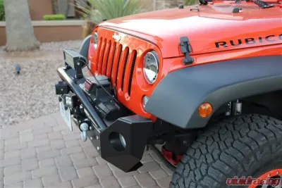 Rockhard 4x4 Patriot Series Mid-Width Front Bumper w/Lowered Winch Plate Jeep Wrangler JK 2007-2018 - RH-5022