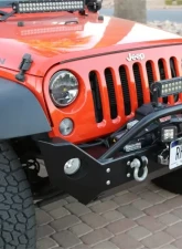 Rockhard 4x4 Patriot Series Mid-Width Front Bumper w/Lowered Winch Plate Jeep Wrangler JK 2007-2018                                     - RH-5022 - Image 5