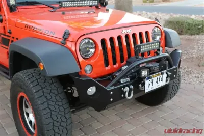 Rockhard 4x4 Patriot Series Mid-Width Front Bumper w/Lowered Winch Plate Jeep Wrangler JK 2007-2018 - RH-5022