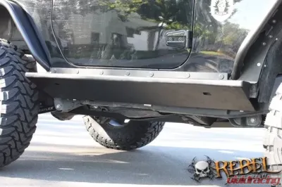 Rockhard 4x4 Patriot Series Boat Side Rock Sliders w/ Tread Plate Jeep Wrangler JK 2-Door 2007-2018 - RH-6007-T