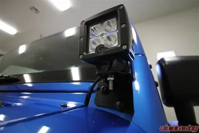 Rockhard 4x4 A-Pillar Windshield Light Mounts Jeep Wrangler JK 2/4-Door 2007-2018 - RH-6050