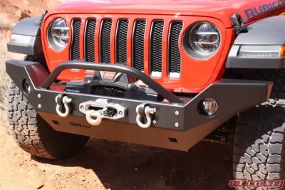 Rockhard 4x4 Aluminum Patriot Series Full Width Front Bumper w/Lowered Winch Plate Jeep Wrangler JL | Gladiator JT 2018+ - RH-90245
