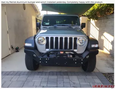 Rockhard 4x4 Aluminum Patriot Series Full Width Front Bumper w/Lowered Winch Plate Jeep Wrangler JL | Gladiator JT 2018+ - RH-90245