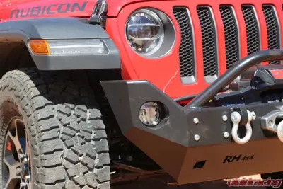 Rockhard 4x4 Aluminum Patriot Series Mid-Width Front Bumper w/Lowered Winch Plate Jeep Wrangler JL | Gladiator JT 2018+ - RH-90248