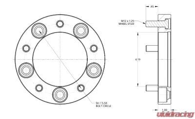 Spidertrax 1 inch Thick Wheel Spacers Suzuki Samurai/Grand Vitara - WHS001