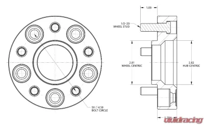 Spidertrax Offroad 1.25 inch Thick Wheel Spacers Jeep Wrangler 87-01 - WHS002