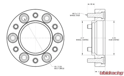 Spidertrax 1.25 inch Thick Wheel Spacers Toyota FJ Cruiser 07-14 - WHS007