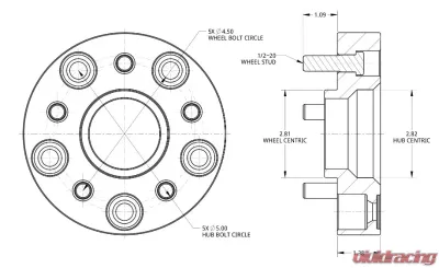 Spidertrax 1-3/8 inch Conversion Adapters Jeep Wrangler 07-18 - WHS011