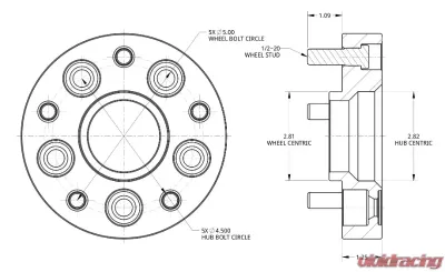 Spidertrax 1.25 inch Conversion Adapters Jeep Wrangler 07-17 JK - WHS013