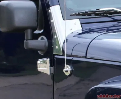 Kentrol Antenna Cover Polished Silver Jeep JK 2007-2018 - 30007
