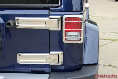 Kentrol Tailgate Hinge Overlays 4 Pieces Polished Silver for Jeep JK 2007-2018 - 30017