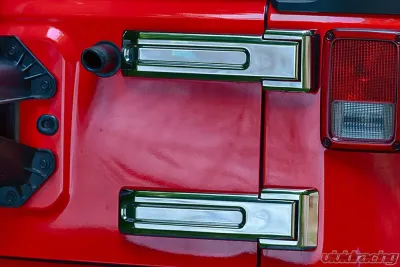 Kentrol Tailgate Hinge Overlays 4 Pieces Polished Silver for Jeep JK 2007-2018 - 30017