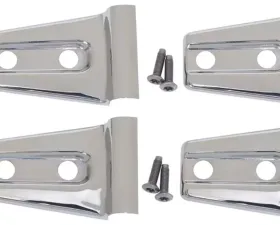 Kentrol Door Hinge Overlays 4 Pieces Polished Silver for Jeep JK 2007-2018