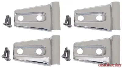 Kentrol Door Hinge Overlays 4 Pieces Polished Silver for Jeep JK 2007-2018 - 30020