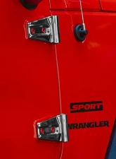 Kentrol Door Hinge Overlays 4 Pieces Polished Silver for Jeep JK 2007-2018                                     - 30020 - Image 6