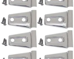 Kentrol Door Hinge Overlays 8 Pieces Polished Silver for Jeep JK 2007-2018