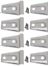 Kentrol Door Hinge Overlays 8 Pieces Polished Silver for Jeep JK 2007-2018                                     - 30021 - Image 6