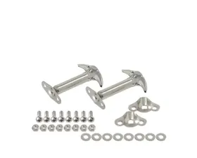 Kentrol Hood Catch Pair Polished Silver for Jeep CJ | YJ 1955-1995