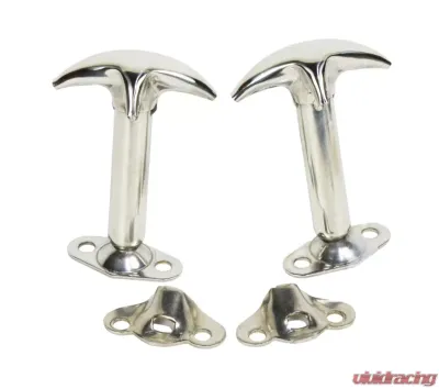 Kentrol Hood Catch Pair Polished Silver for Jeep CJ | YJ 1955-1995 - 30401