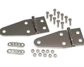 Kentrol Hood Hinge Pair Polished Silver for Jeep CJ YJ 1955-1995