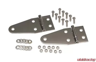 Kentrol Hood Hinge Pair Polished Silver for Jeep CJ YJ 1955-1995 - 30402