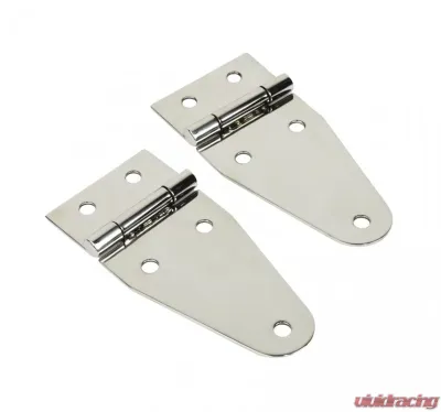Kentrol Hood Hinge Pair Polished Silver for Jeep CJ YJ 1955-1995 - 30402