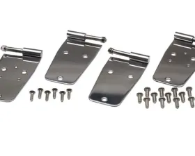 Kentrol Door Hinge Set 4 Pieces Polished Silver for Jeep CJ YJ 1976-1993