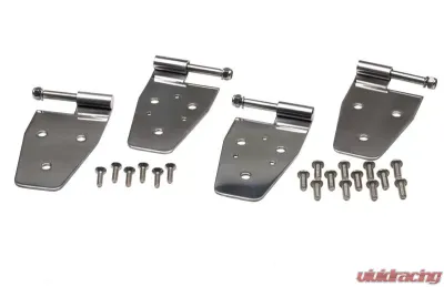 Kentrol Door Hinge Set 4 Pieces Polished Silver for Jeep YJ 1987-1995 - 30441