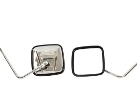 Kentrol Outback Mirrors Pair Polished Silver for Jeep CJ YJ TJ JK 1976-2018