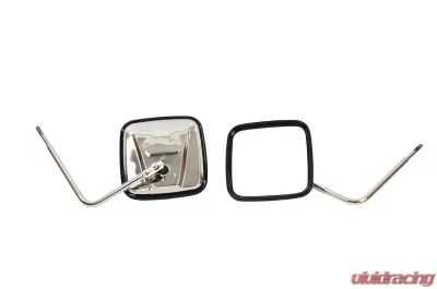 Kentrol Outback Mirrors Pair Polished Silver for Jeep CJ YJ TJ JK 1976-2018 - 30443