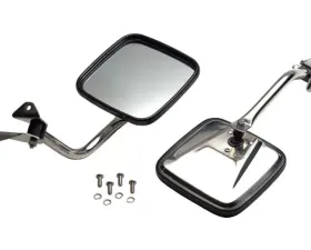 Kentrol Mirror Kit Pair Polished Silver for Jeep YJ 1987-1995