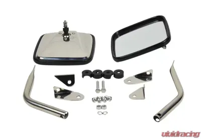 Kentrol Mirror Kit Pair Polished Silver for Jeep YJ 1987-1995 - 30445