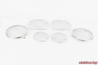 Kentrol Wire Mesh Guard Set 6 Pieces Polished Silver for Jeep CJ 1976-1986 - 30465