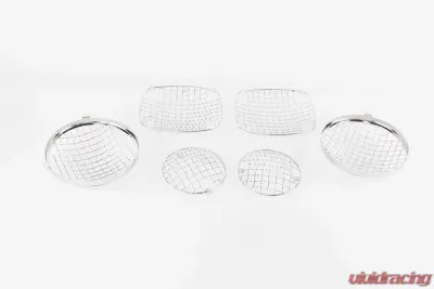 Kentrol Wire Mesh Guard Set 6 Pieces Polished Silver for Jeep CJ 1976-1986 - 30465