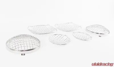 Kentrol Wire Mesh Guard Set 6 Pieces Polished Silver for Jeep CJ 1976-1986 - 30465