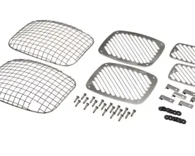 Kentrol Billet & Wire Mesh Set 6 Pieces Polished Silver for Jeep YJ 1987-1995
