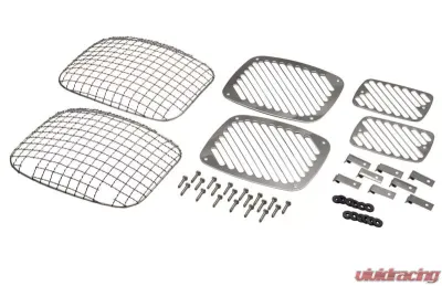 Kentrol Billet & Wire Mesh Set 6 Pieces Polished Silver for Jeep YJ 1987-1995 - 30467