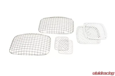Kentrol Billet & Wire Mesh Set 6 Pieces Polished Silver for Jeep YJ 1987-1995 - 30467