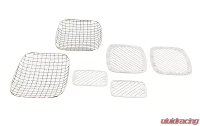 Kentrol Billet & Wire Mesh Set 6 Pieces Polished Silver for Jeep YJ 1987-1995 - 30467