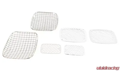 Kentrol Billet & Wire Mesh Set 6 Pieces Polished Silver for Jeep YJ 1987-1995 - 30467