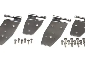 Kentrol Hardtop Door Hinge Set 4 Pieces Polished Silver for Jeep YJ 1994-1995