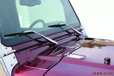 Kentrol Hood Hinge Pair Polished Silver Jeep TJ 1997-2006 - 30476