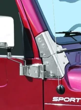 Kentrol Windshield Hinge Pair Polished Silver for Jeep TJ 1997-2006                                     - 30477 - Image 4