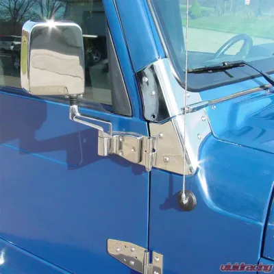 Kentrol Windshield Hinge Pair Polished Silver for Jeep TJ 1997-2006 - 30477