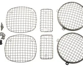 Kentrol Wire Mesh Guard Set 6 Pieces Polished Silver for Jeep TJ 1997-2006